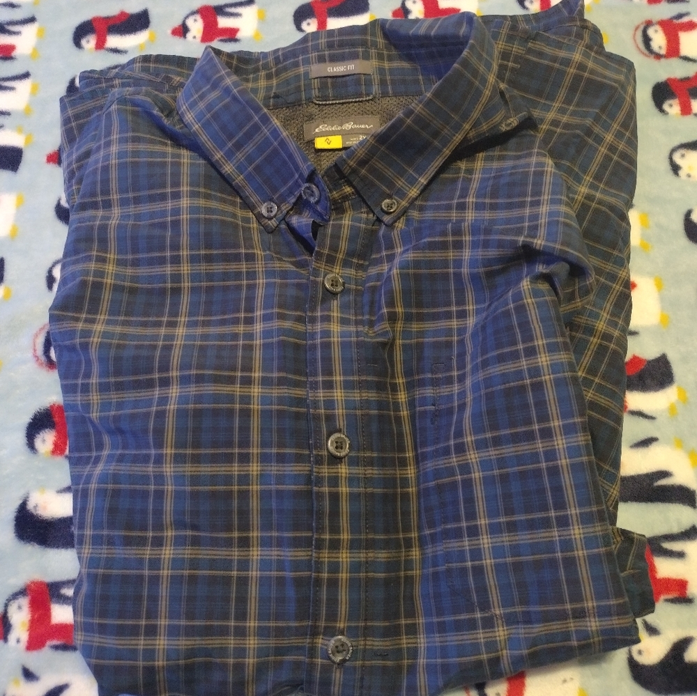Eddie Bauer 2XL Classic Fit Tarten Lumberjack Plaid Long sleeve Button Up Used